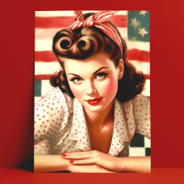 Cartão Postal Arte Retro-Americana