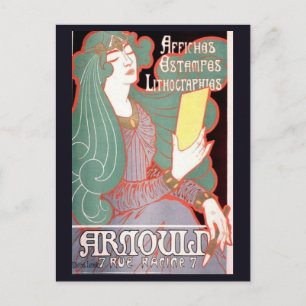 Cartão Postal Arte Retro Caprichosa de Paris França