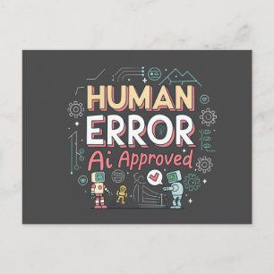 Cartão Postal Arte Robótica Aprovada por Erro Humano IA