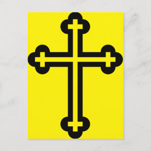 Cartão Postal Arte Simbolista Cristã Moderna Minimalista de Cruz