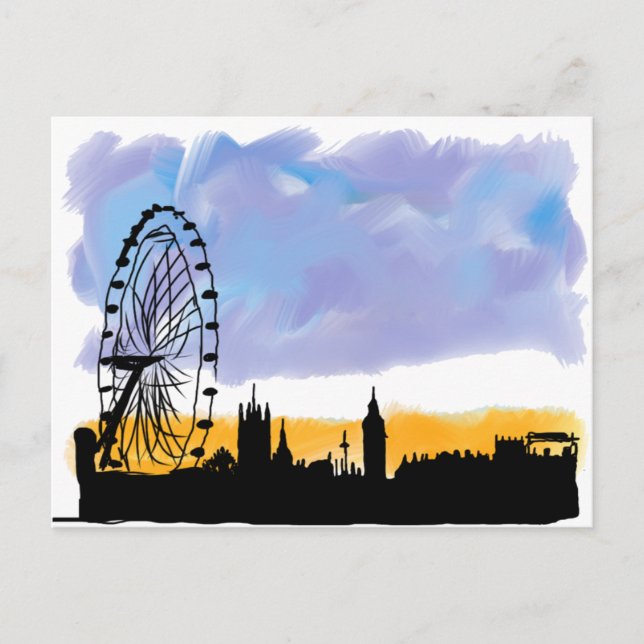 Cartão Postal Arte Skyline em Londres, presentes que você pode p (Frente)