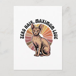Cartão Postal Arte Sphynx Amor Máximo Cabelo Zero