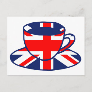 Cartão Postal Arte teacup de bandeira do Union Jack