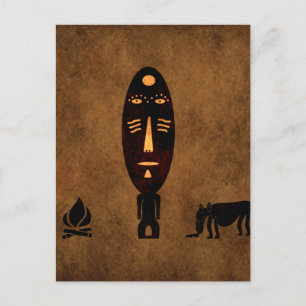 Cartão Postal Arte tribal abstrato africana