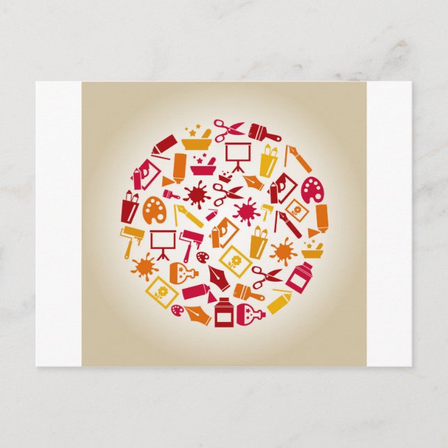 Cartão Postal Arte um círculo (Frente)