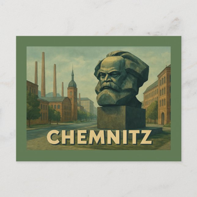 Cartão Postal Arte Urbana da Cidade de Chemnitz Alemanha (Frente)