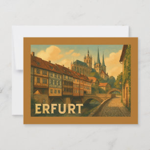 Cartão Postal Arte Urbana da Cidade de Erfurt Alemanha