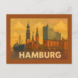 Cartão Postal Arte Urbana da Cidade de Hamburgo Alemanha
