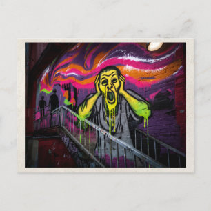 Cartão Postal Arte Urbana de Grafite Remasterizada por IA