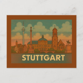 Cartão Postal Arte Urbana de Stuttgart Alemanha