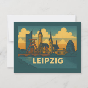 Cartão Postal Arte Urbana Leipzig Alemanha