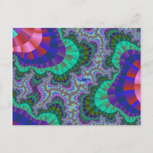 Cartão Postal Arte Verde e Azul