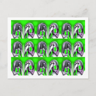 Cartão Postal Arte verde sorte