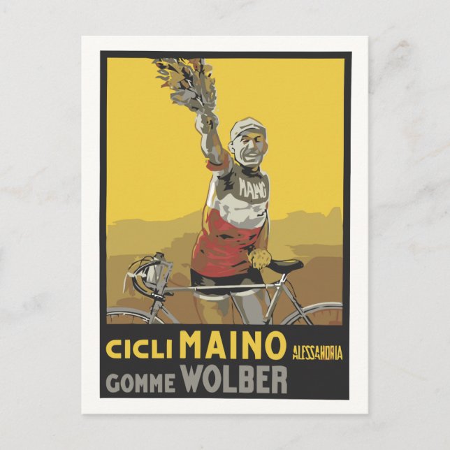 Cartão Postal Arte vetorial, ciclismo, campeão italiano 1920 (Frente)