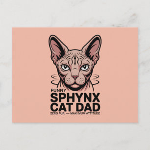 Cartão Postal Arte Vetorial Divertida de Pai de Gato Sphynx