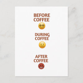 Cartão Postal Arte Vetorial do Humor do Café Antes Durante Depoi