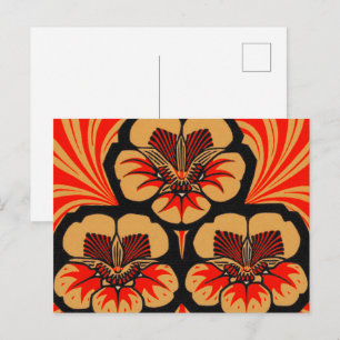 Cartão Postal Arte Vintage Art Nouveau Julie de Graag Floral Xil