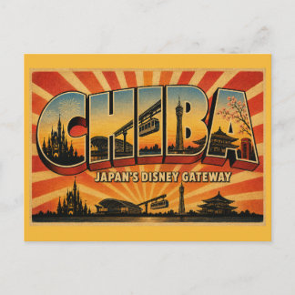 Cartão Postal Arte Vintage Chiba Japão Disney Gateway