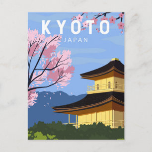 Cartão Postal Arte Vintage de Viagem para o Japão Kyoto