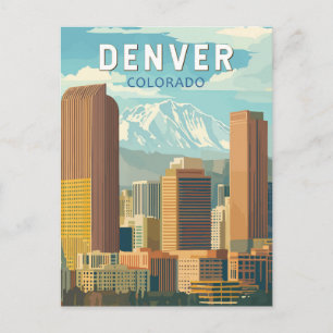 Cartão Postal Arte Vintage de Viagens Denver Colorado
