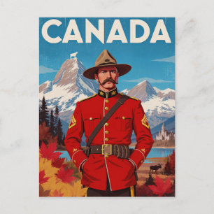 Cartão Postal Arte Vintage do Mountie do Canadá