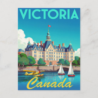 Cartão Postal Arte Vintage do Porto de Victoria Canadá