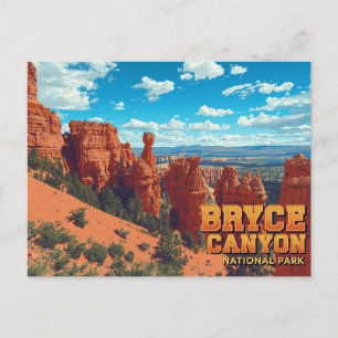 Cartão Postal Arte Vintage dos Hoodoos do Bryce Canyon
