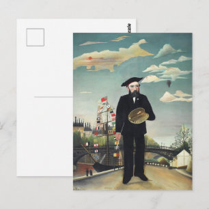 Cartão Postal Arte Vintage Henri Rousseau Paris Torre Eiffel