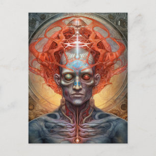 Cartão Postal Arte visionária do Homem Surreal