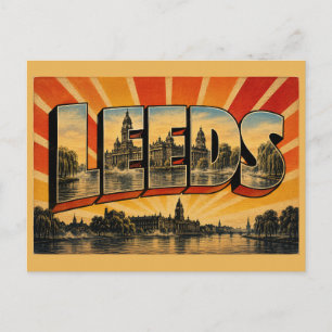 Cartão Postal Arte Vitoriana Vintage Leeds Inglaterra Riverside