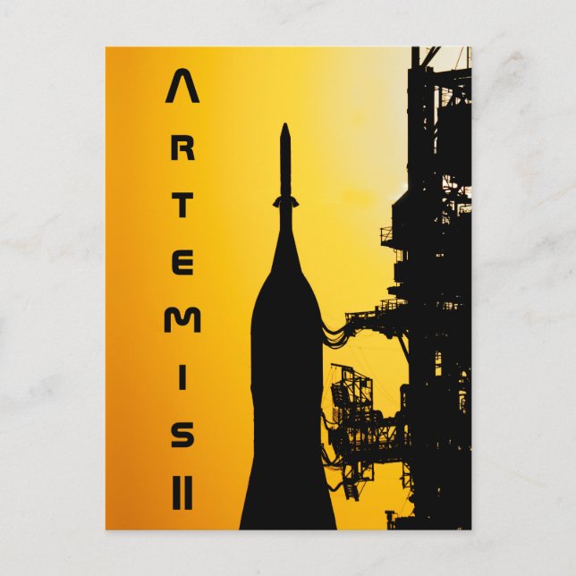 Cartão Postal Artemis II rumo à Plataforma de Lançamento (Frente)
