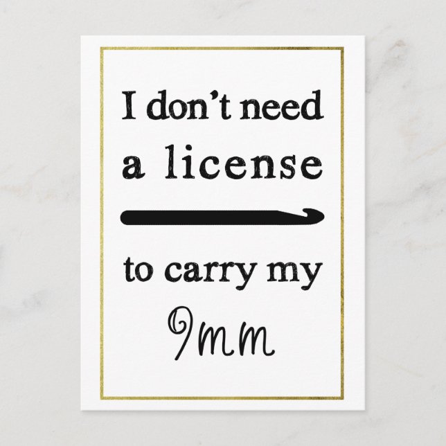 Cartão Postal Artesanatos Dourados de Fronteira de Licença Croch (Frente)