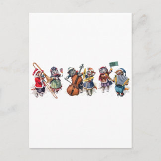Cartão Postal Arthur Thiele - Gatos Tocam Orquestra na Neve.