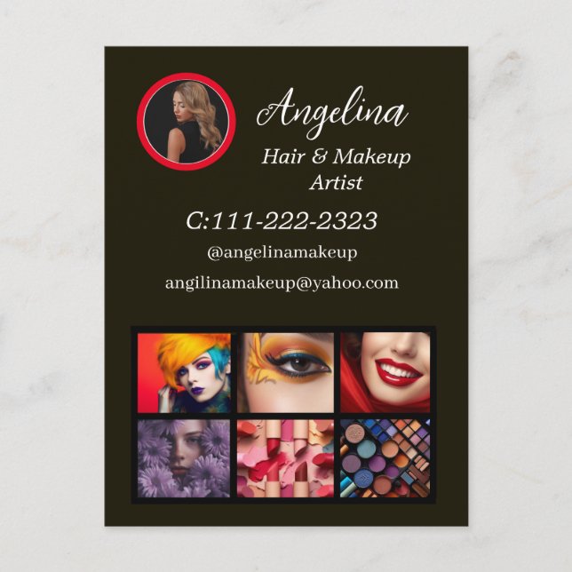 Cartão Postal Artista de criação de fotos Black Modern (Frente)