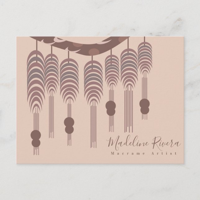 Cartão Postal Artista de Macrame Designer Fabricado à Mão (Frente)