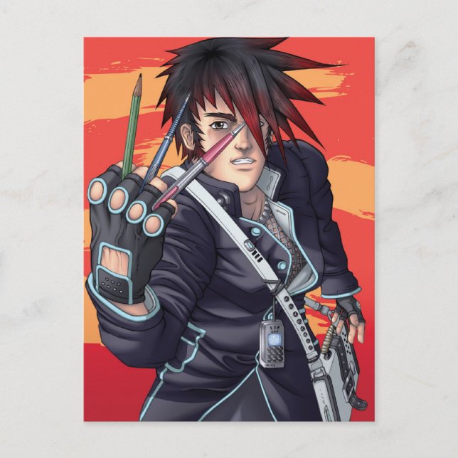 Cartão Postal Artista de Manga do Anime (Frente)