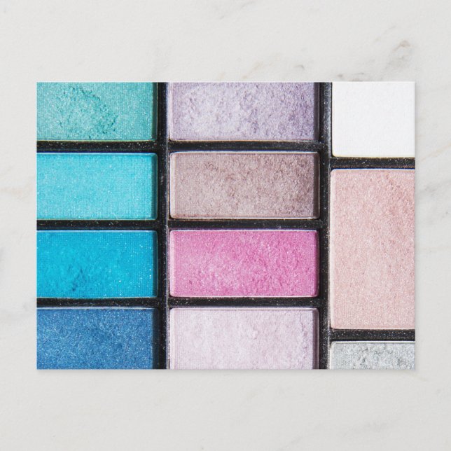 Cartão Postal Artista de maquiagem colorida feminina (Frente)