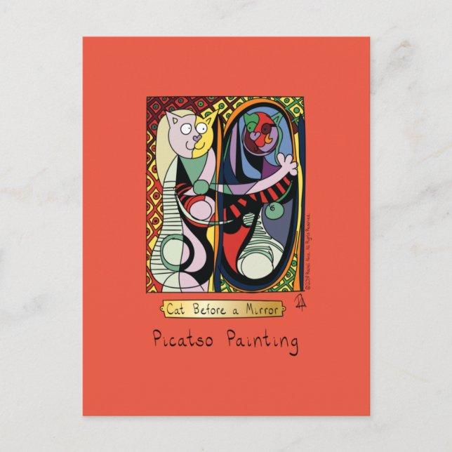 Cartão Postal Artista Gato Engraçado (Frente)