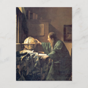 Cartão Postal Artista holandês Vermeer pintando o astrônomo