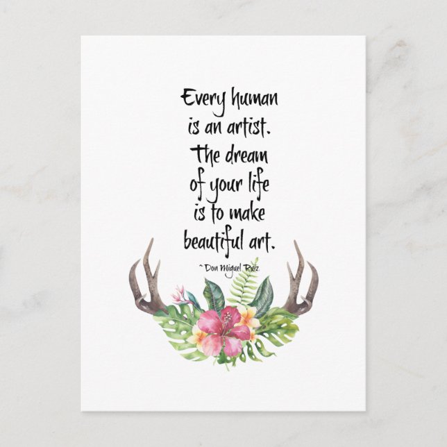 Cartão Postal Artista Humano Don Miguel Ruiz Quote (Frente)
