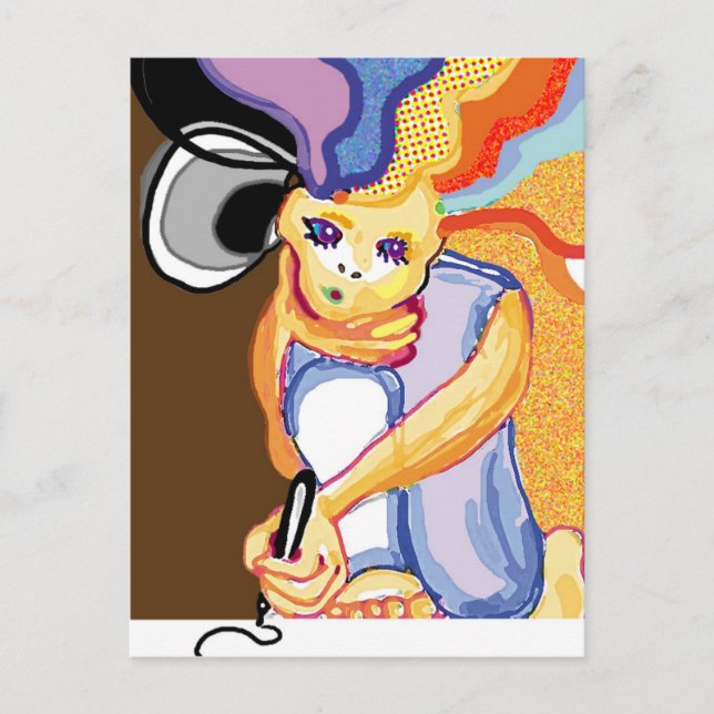 Cartão Postal Artista no trabalho (Frente)