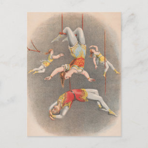 Cartão Postal Artistas de Trapézio Masculinos e Femininos