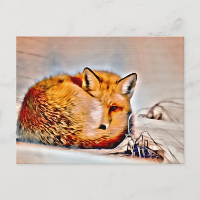 Cartão Postal *~* Artsy Animal Red Fox Ap18 (Frente)