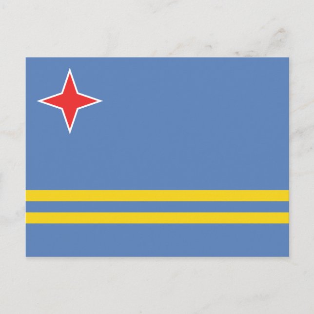 Cartão Postal Aruba - Bandeira de Aruban (Frente)