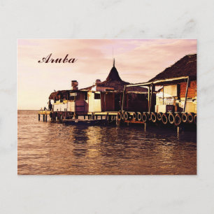 Cartão Postal Aruba, cartaz do pier de manhã cedo