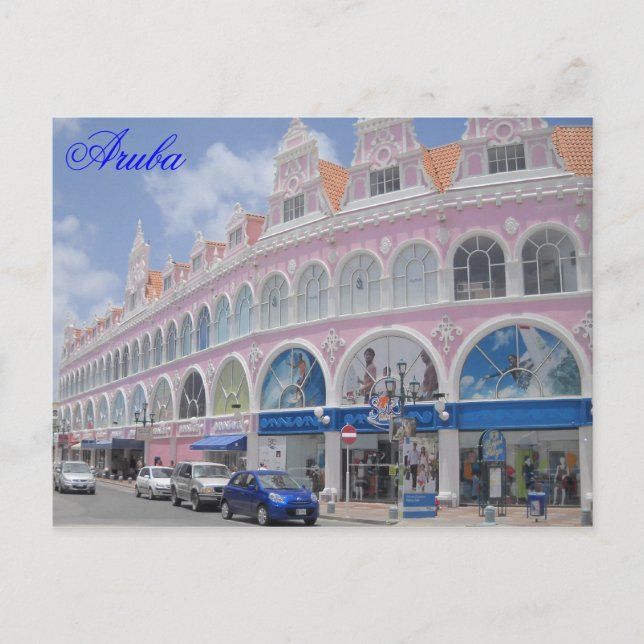 Cartão Postal Aruba, Centro Cartão-postal Oranjestad, Aruba (Frente)
