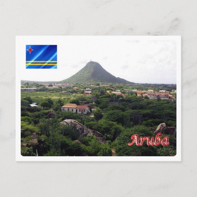 Cartão Postal Aruba - Hooiberg Piedra Plat - (Frente)