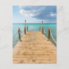 Cartão Postal Aruba Serena: Longo Pier de Madeira e Bênção do Oc