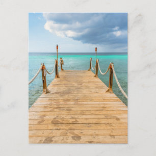 Cartão Postal Aruba Serena: Longo Pier de Madeira e Bênção do Oc