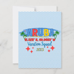 Cartão Postal Aruba Vacation 2025 Vibes Tropical Getaway